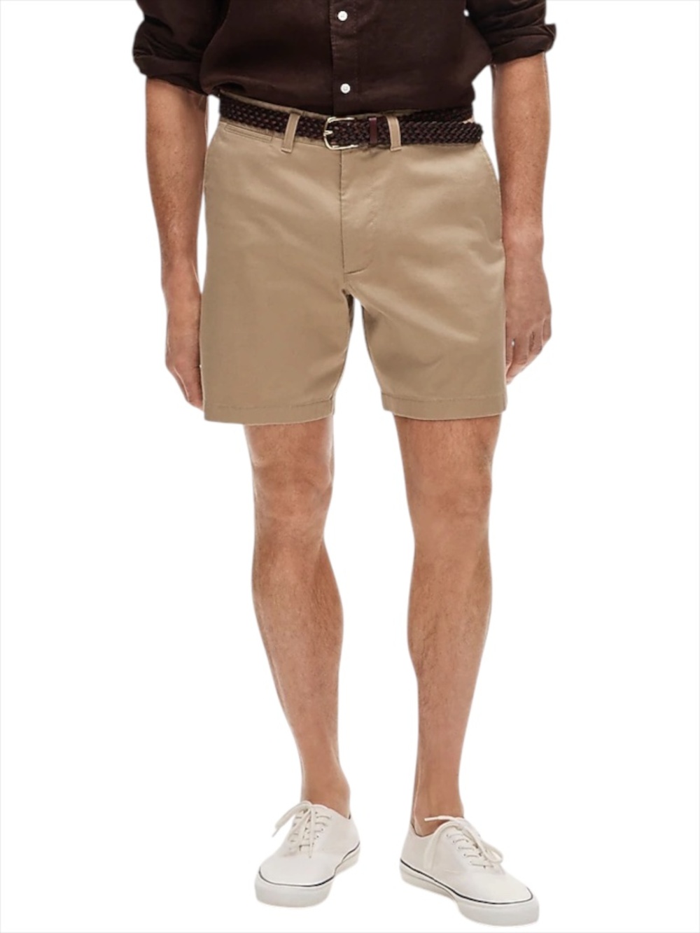 J Crew 7" Flex Chino Shorts Tan Waist 28